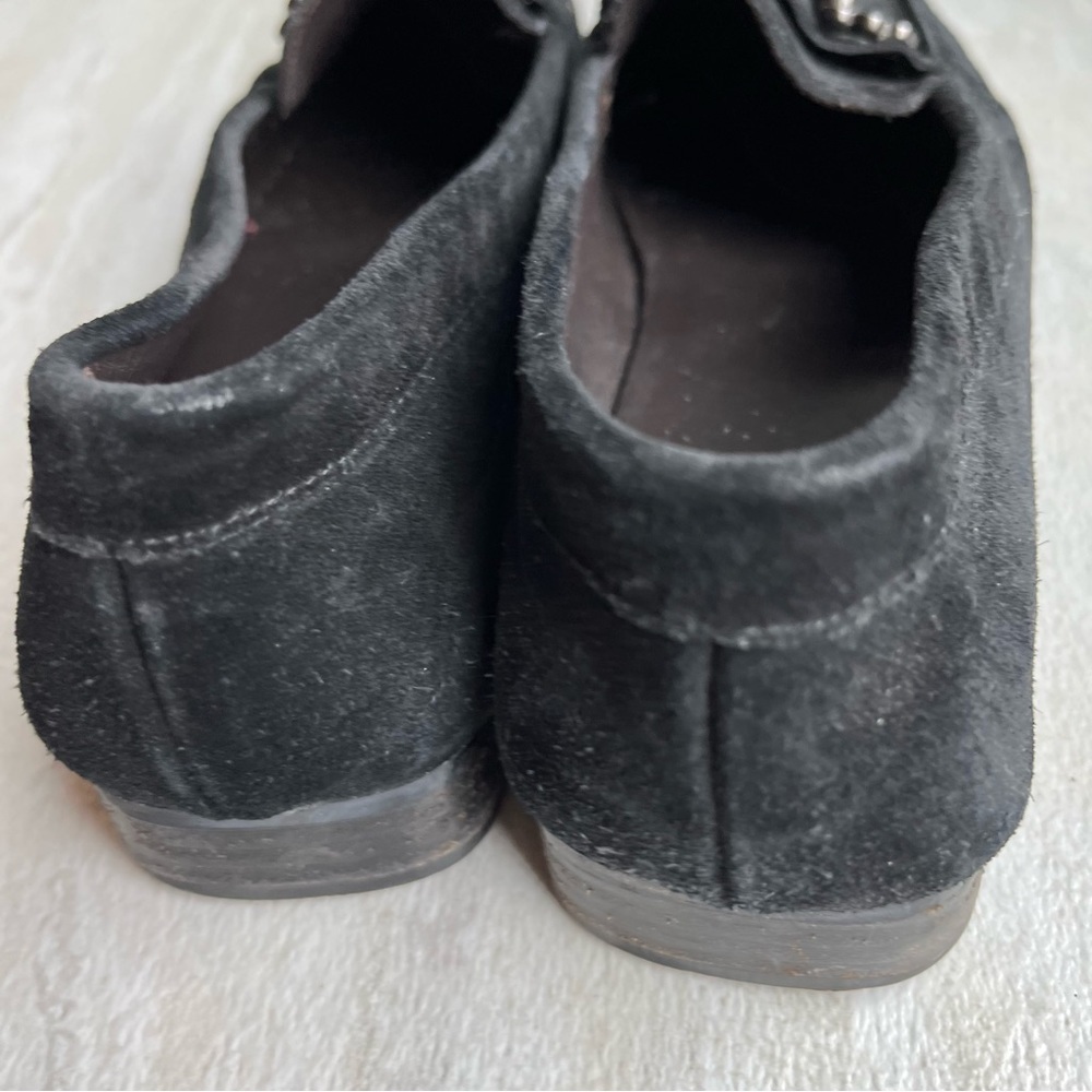 ** Stuart Weitzman Driving Loafers Black Leather Size 7.5 Crystal Embellished - Picture 10 of 10